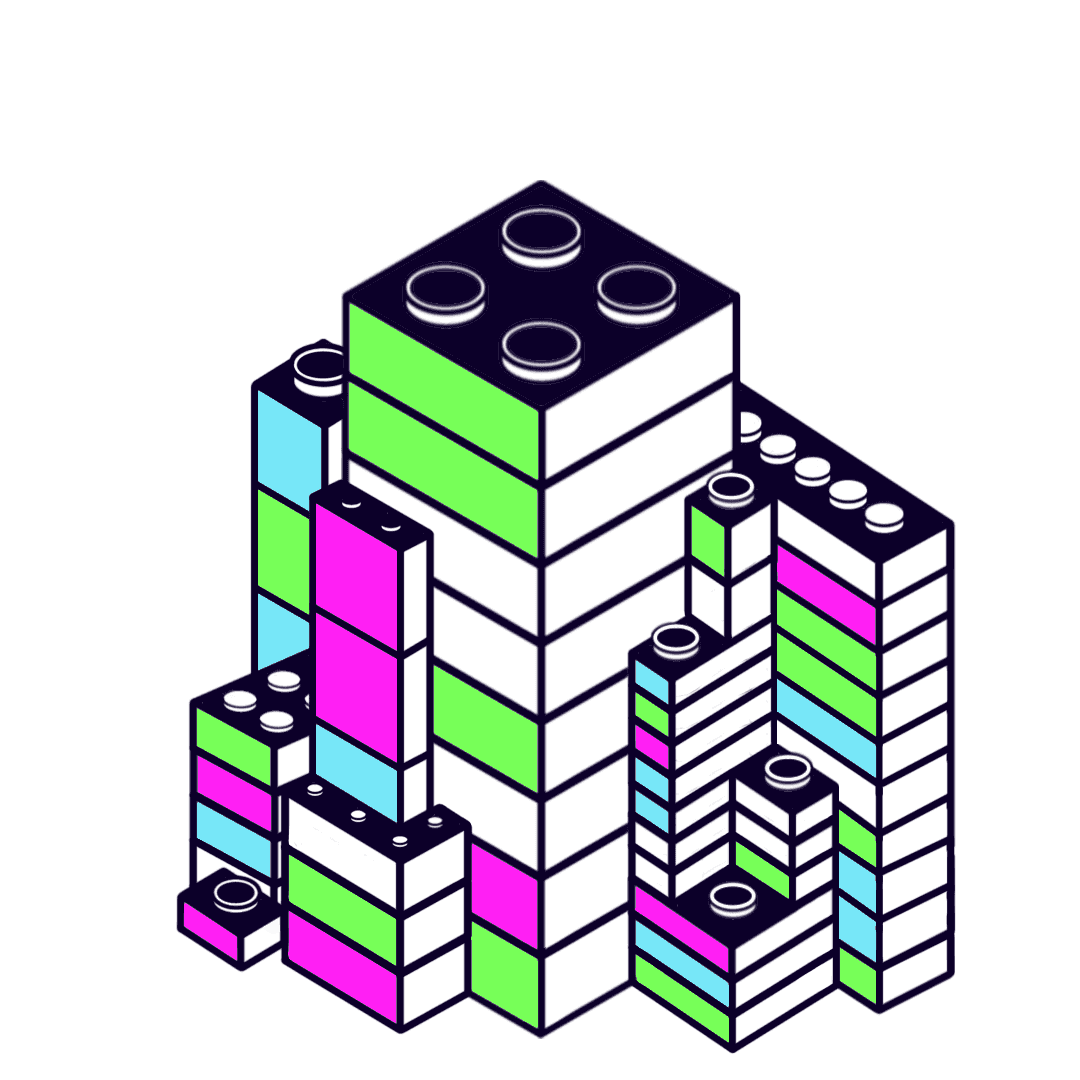 Colorful building blocks representing validated business ideas